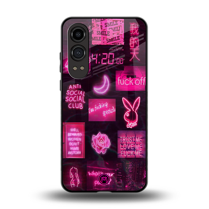 black pink aesthetic collage back phone cover | glass case for oneplus nord ce 4 lite