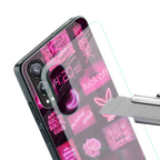 black pink aesthetic collage back phone cover | glass case for oneplus nord ce 4 lite