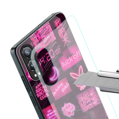 black pink aesthetic collage back phone cover | glass case for oneplus nord ce 4 lite