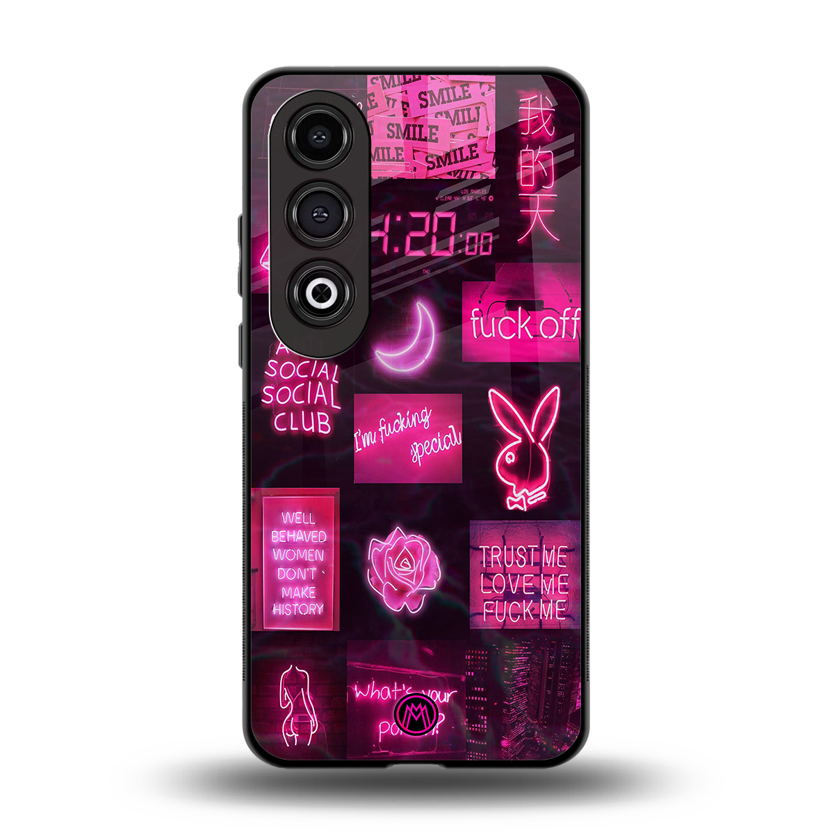 black pink aesthetic collage back phone cover | glass case for oneplus nord ce 4