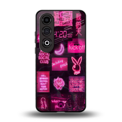 black pink aesthetic collage back phone cover | glass case for oneplus nord ce 4