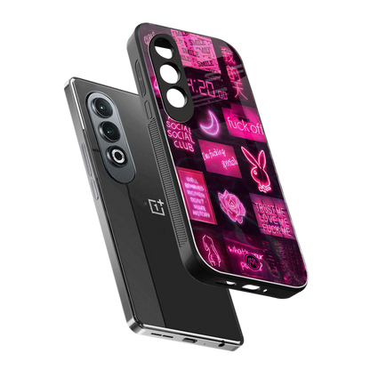 black pink aesthetic collage back phone cover | glass case for oneplus nord ce 4