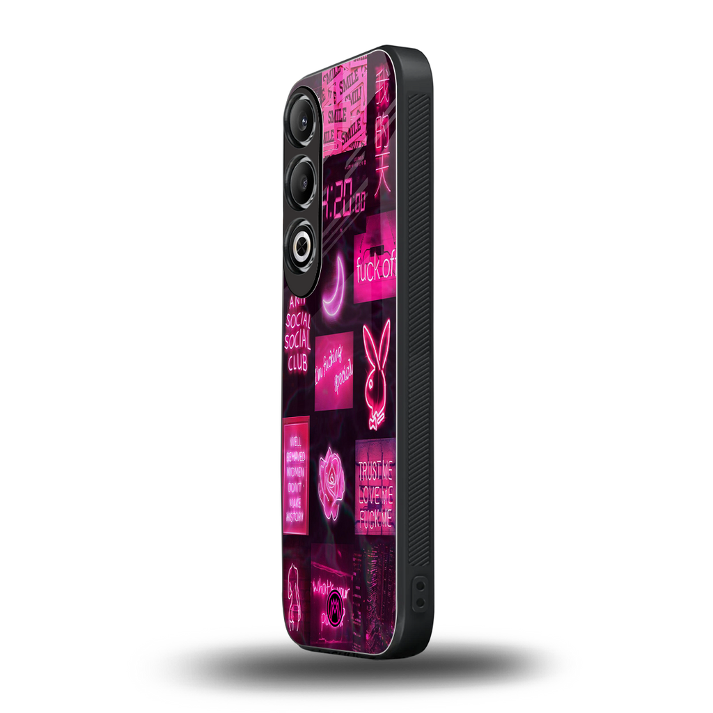 black pink aesthetic collage back phone cover | glass case for oneplus nord ce 4