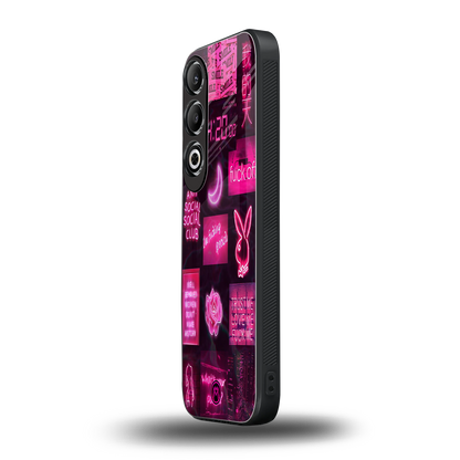 black pink aesthetic collage back phone cover | glass case for oneplus nord ce 4