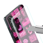 black pink aesthetic collage back phone cover | glass case for oneplus nord ce 4