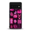 black pink aesthetic collage back phone cover | glass case for google pixel 6 pro