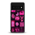 black pink aesthetic collage back phone cover | glass case for google pixel 6 pro