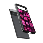 black pink aesthetic collage back phone cover | glass case for google pixel 6 pro