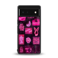 black pink aesthetic collage back phone cover | glass case for Google Pixel 6A