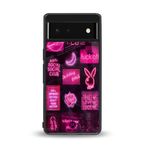 black pink aesthetic collage back phone cover | glass case for Google Pixel 6A