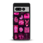 black pink aesthetic collage back phone cover | glass case for google pixel 7 pro