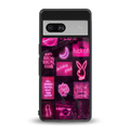 black pink aesthetic collage back phone cover | glass case for Google Pixel 7