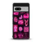 black pink aesthetic collage back phone cover | glass case for Google Pixel 7