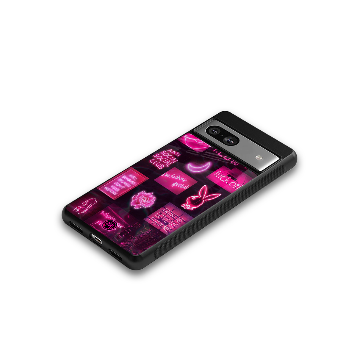 black pink aesthetic collage back phone cover | glass case for Google Pixel 7A