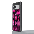 black pink aesthetic collage back phone cover | glass case for Google Pixel 7