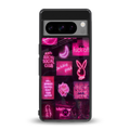 black pink aesthetic collage back phone cover | glass case for google pixel 8 pro