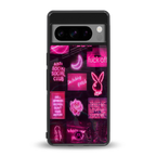 black pink aesthetic collage back phone cover | glass case for google pixel 8 pro