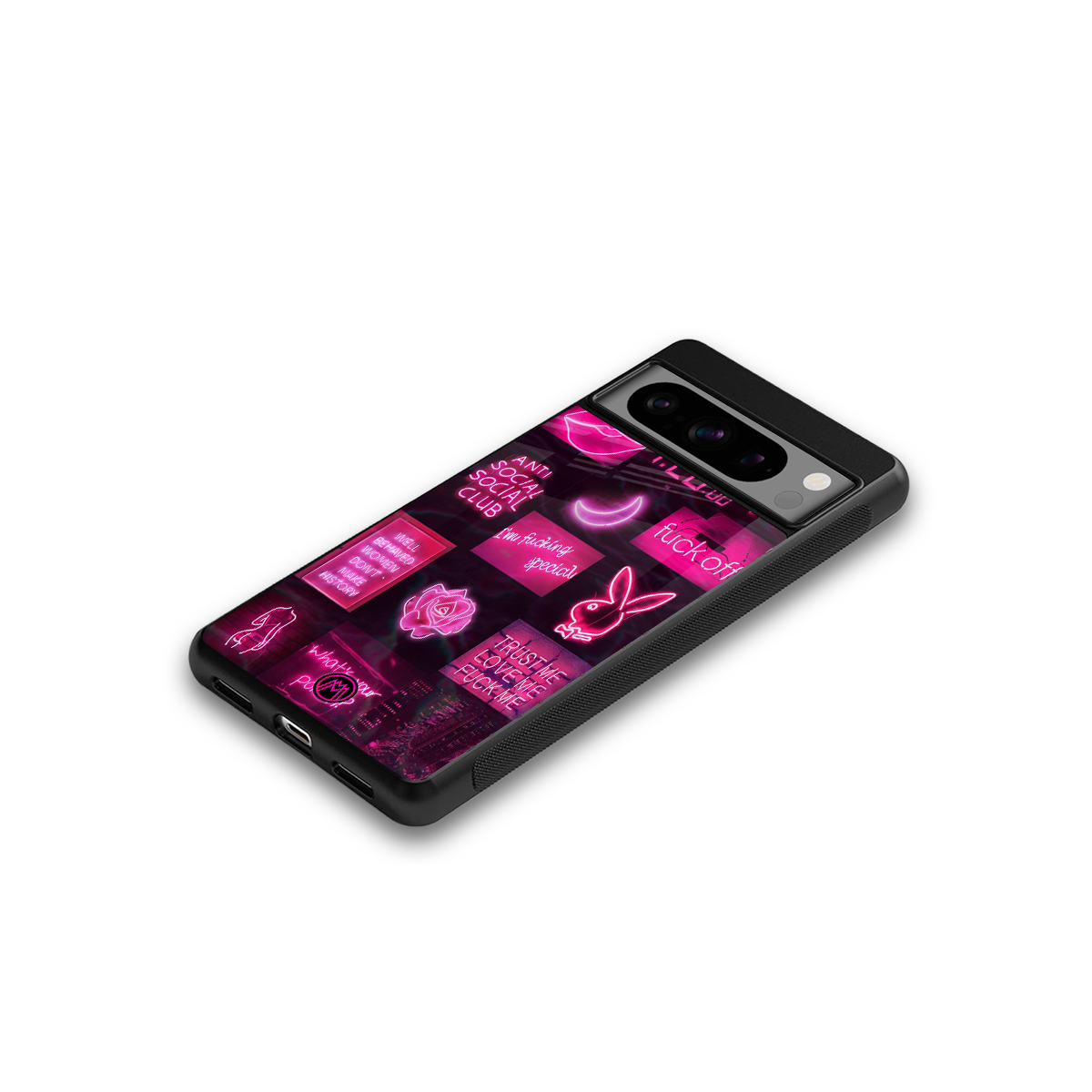 black pink aesthetic collage back phone cover | glass case for google pixel 8 pro