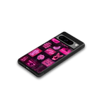 black pink aesthetic collage back phone cover | glass case for google pixel 8 pro