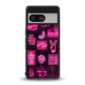 black pink aesthetic collage back phone cover | glass case for Google Pixel 8