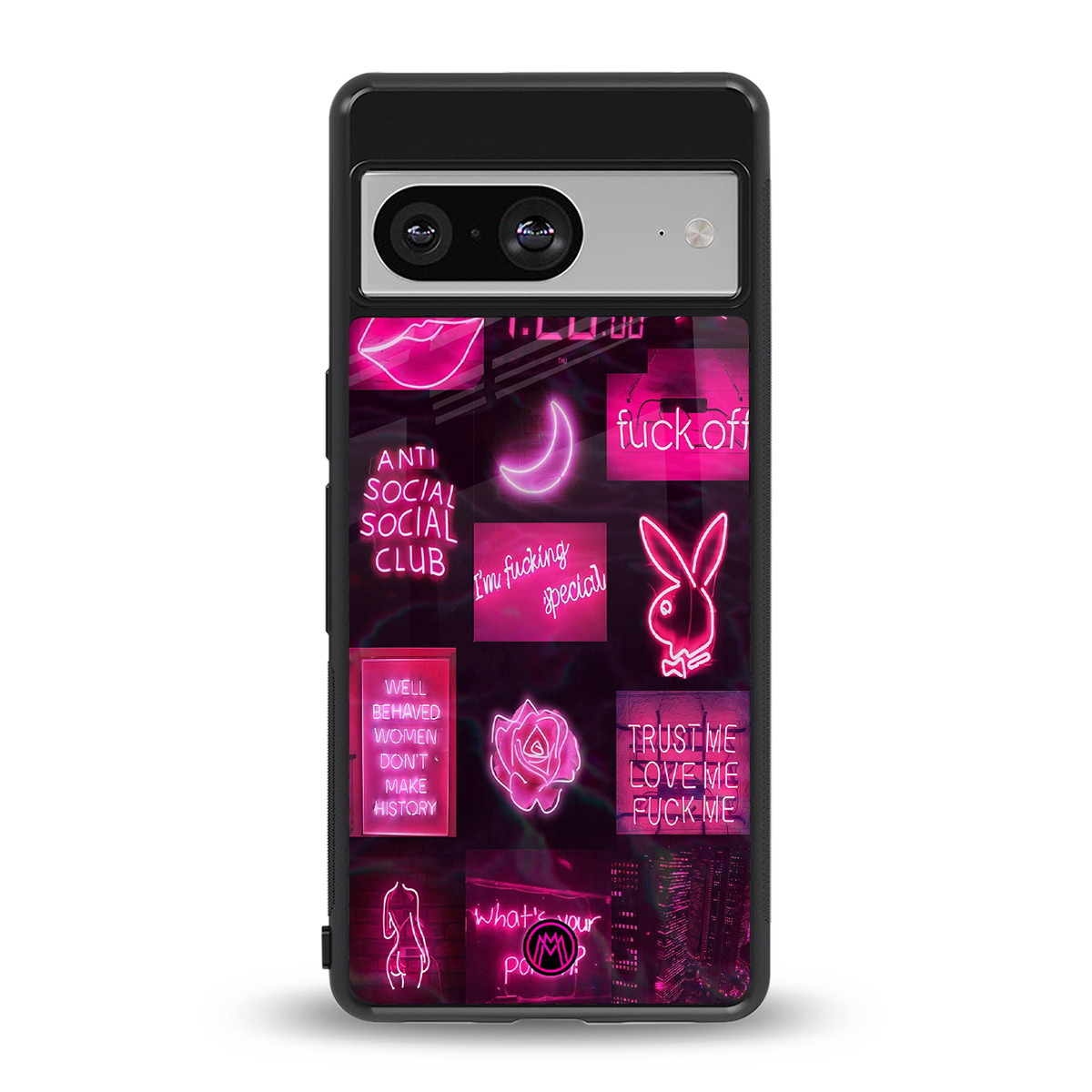 black pink aesthetic collage back phone cover | glass case for Google Pixel 8