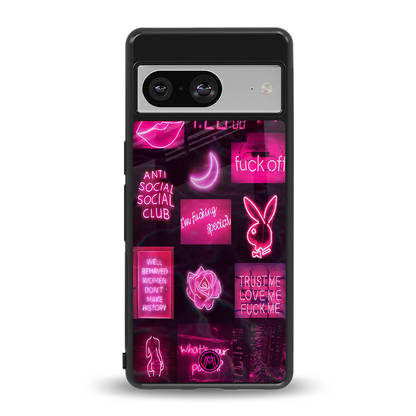 black pink aesthetic collage back phone cover | glass case for Google Pixel 8
