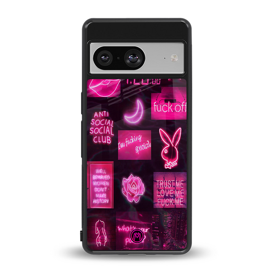 black pink aesthetic collage back phone cover | glass case for Google Pixel 8