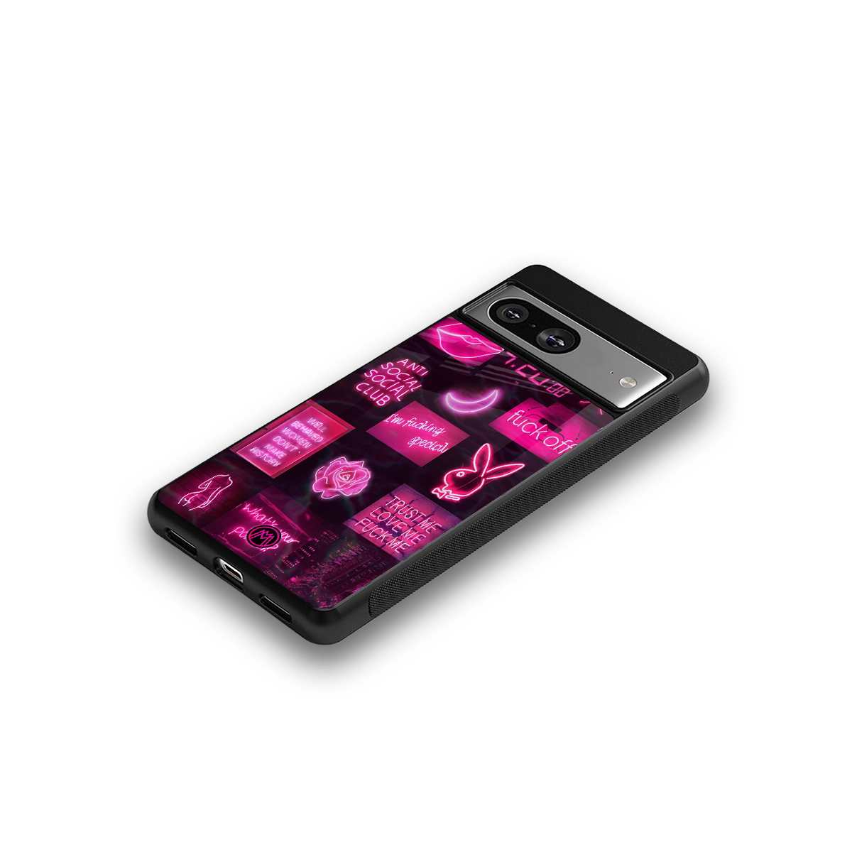 black pink aesthetic collage back phone cover | glass case for Google Pixel 8