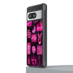 black pink aesthetic collage back phone cover | glass case for Google Pixel 8