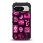 black pink aesthetic collage back phone cover | glass case for google pixel 9