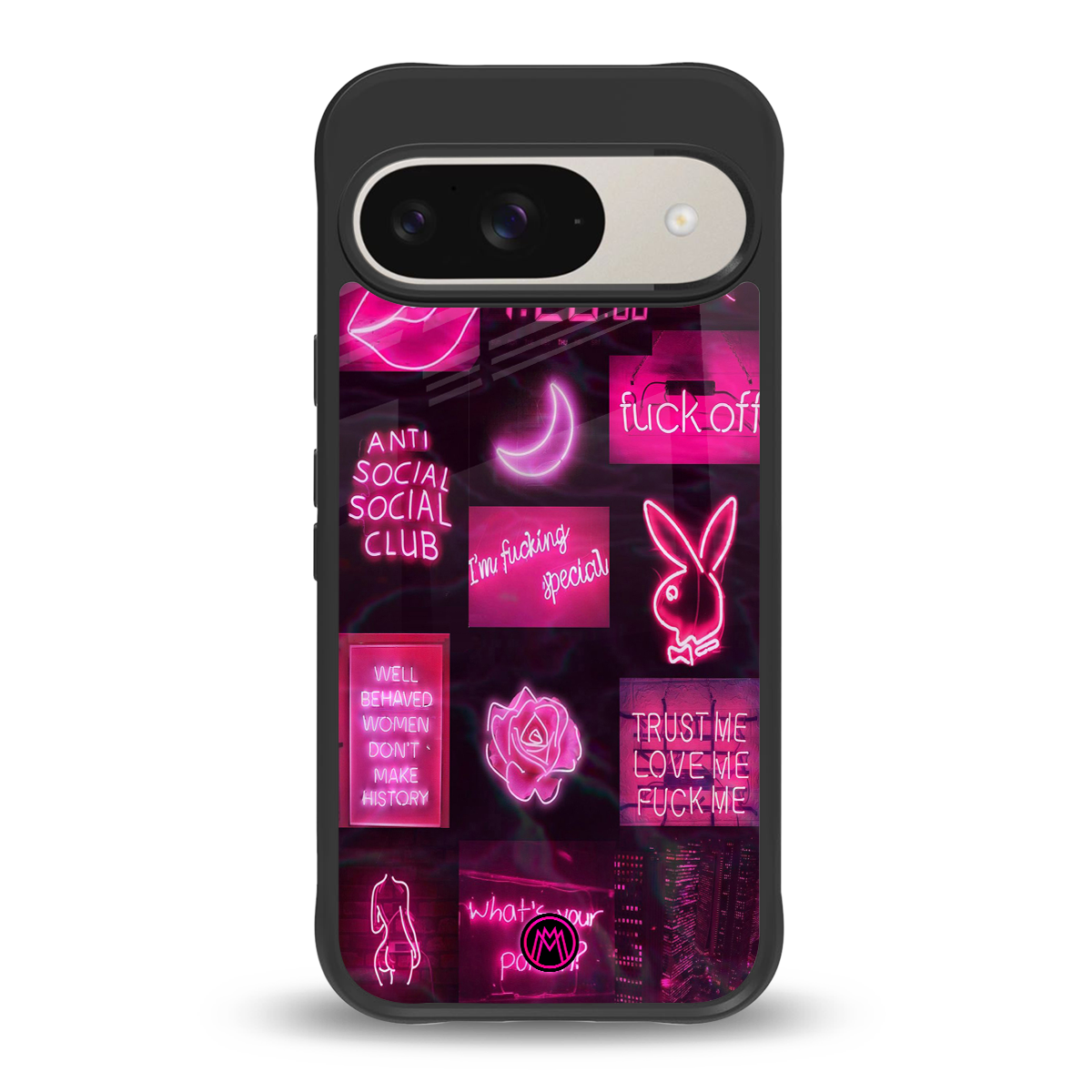 black pink aesthetic collage back phone cover | glass case for google pixel 9
