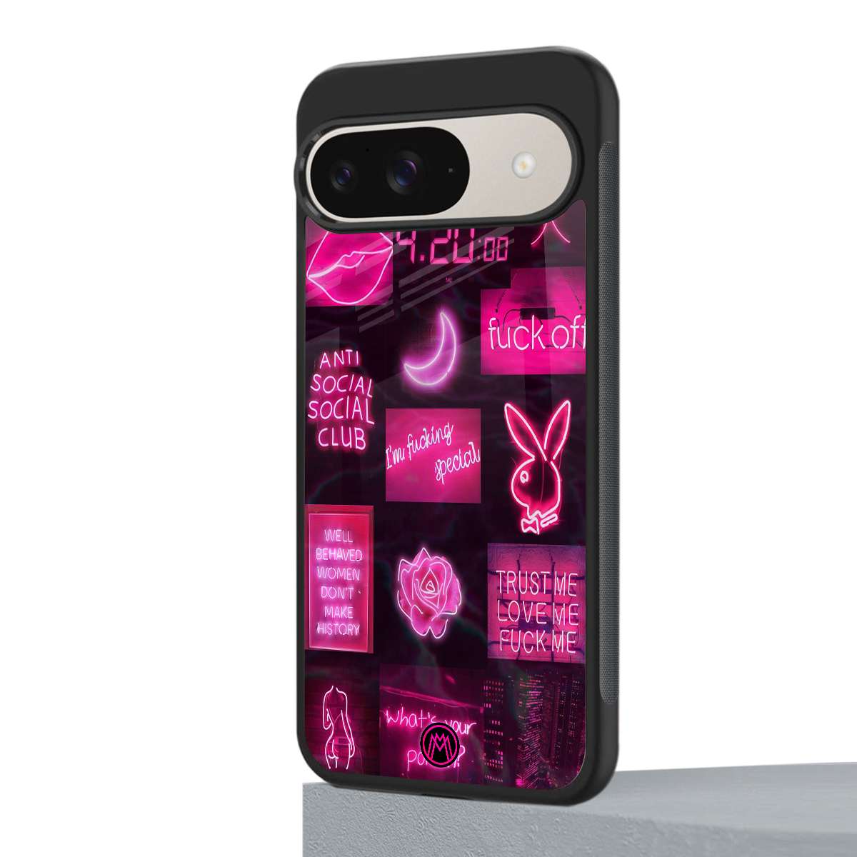 black pink aesthetic collage back phone cover | glass case for google pixel 9