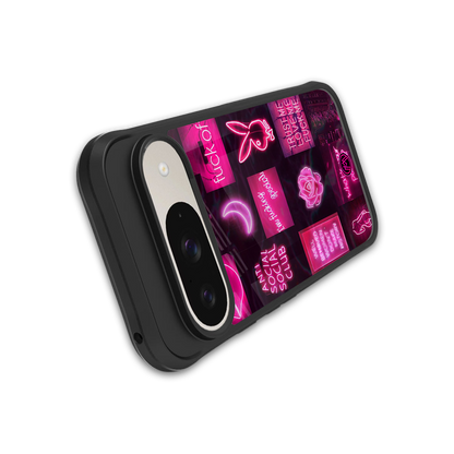 black pink aesthetic collage back phone cover | glass case for google pixel 9