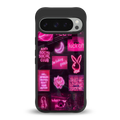 black pink aesthetic collage back phone cover | glass case for google pixel 9 pro