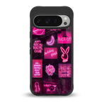 black pink aesthetic collage back phone cover | glass case for google pixel 9 pro