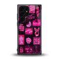 black pink aesthetic collage back phone cover | glass case for samsung galaxy s24 ultra