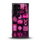 black pink aesthetic collage back phone cover | glass case for samsung galaxy s24 ultra