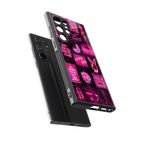 black pink aesthetic collage back phone cover | glass case for samsung galaxy s23 ultra