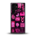 black pink aesthetic collage back phone cover | glass case for samsung galaxy s25 ultra