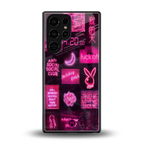 black pink aesthetic collage back phone cover | glass case for samsung galaxy s25 ultra