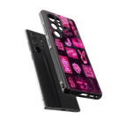 black pink aesthetic collage back phone cover | glass case for samsung galaxy s25 ultra