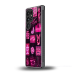 black pink aesthetic collage back phone cover | glass case for samsung galaxy s25 ultra