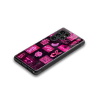 black pink aesthetic collage back phone cover | glass case for samsung galaxy s25 ultra
