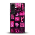 black pink aesthetic collage back phone cover | glass case for samsung galaxy s23
