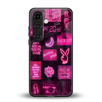 black pink aesthetic collage back phone cover | glass case for samsung galaxy s23