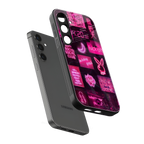 black pink aesthetic collage back phone cover | glass case for samsung galaxy s23
