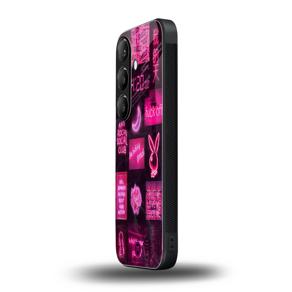 black pink aesthetic collage back phone cover | glass case for samsung galaxy s23