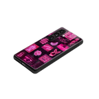 black pink aesthetic collage back phone cover | glass case for samsung galaxy s24 fe