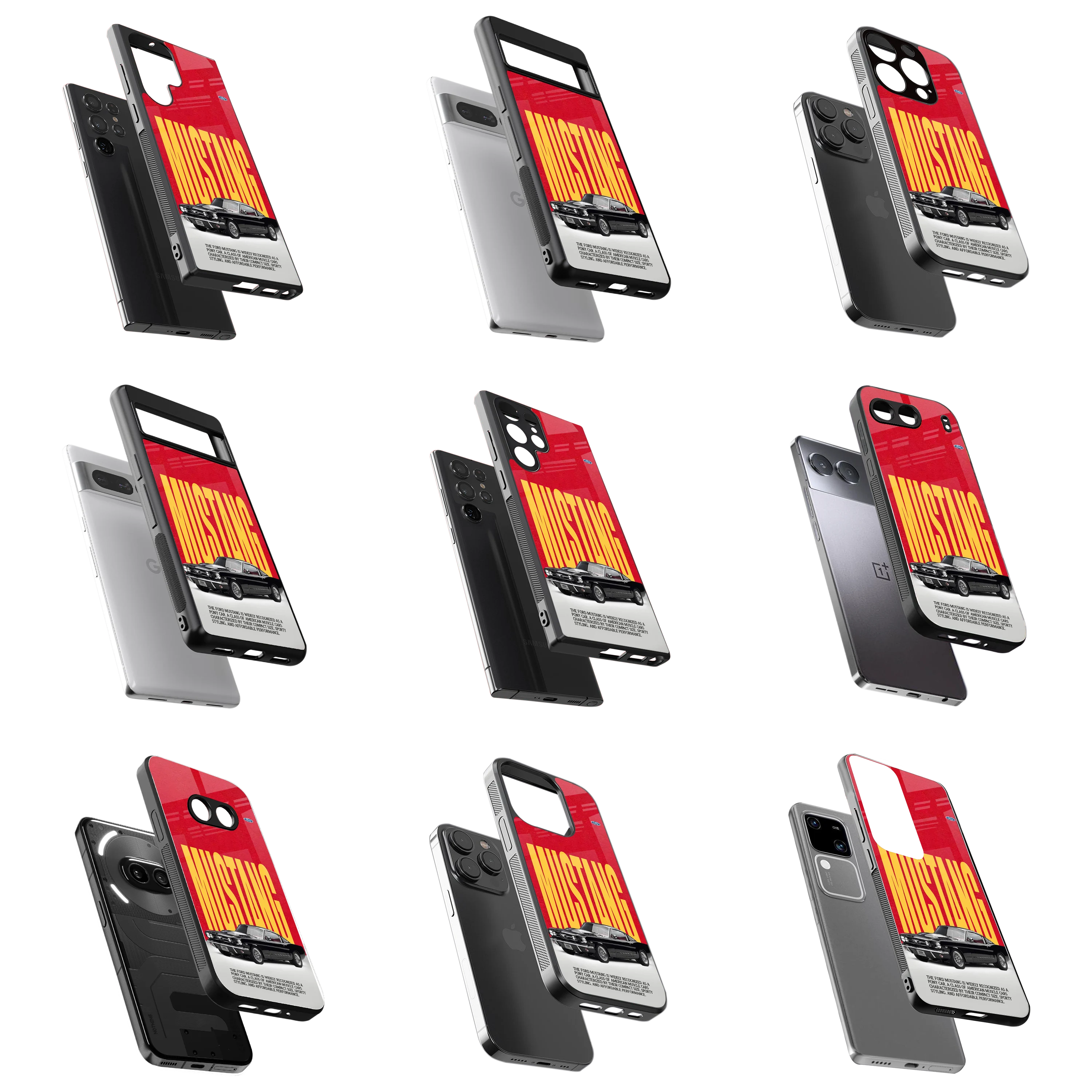 Durable Glass Back Mobile Case for iPhone, Samsung, OnePlus, Google Pixel, Redmi, Vivo, Oppo