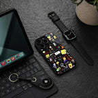 black aesthetic collage back phone cover | glass case for samsung galaxy s24 ultra